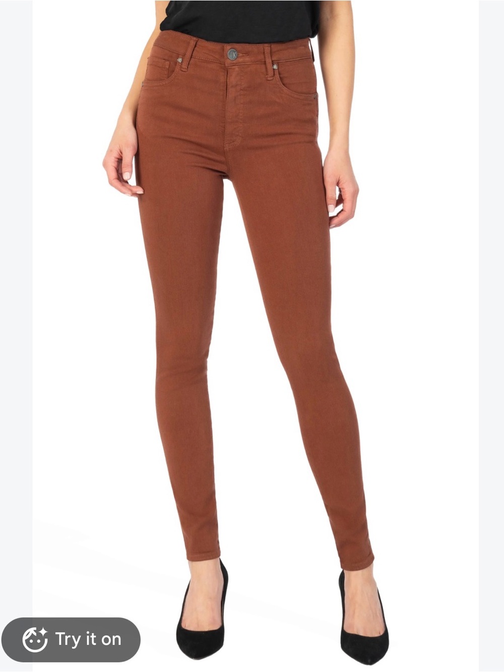 2 for $30 sale: Kut from the Kloth brown Mia high rise Fab AB toothpick jeans -